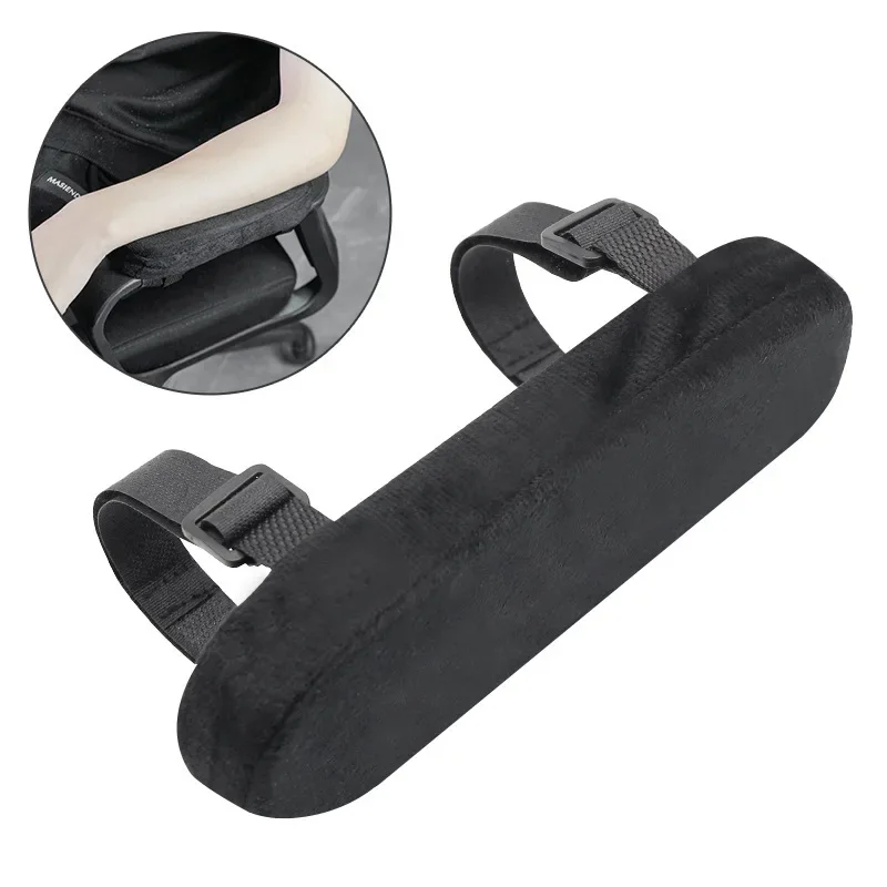 Single Universal Memory Foam Armrest Cushion, Elbow Support Armrest Pad, Pressure Relief Cover for Office Desk Chairs