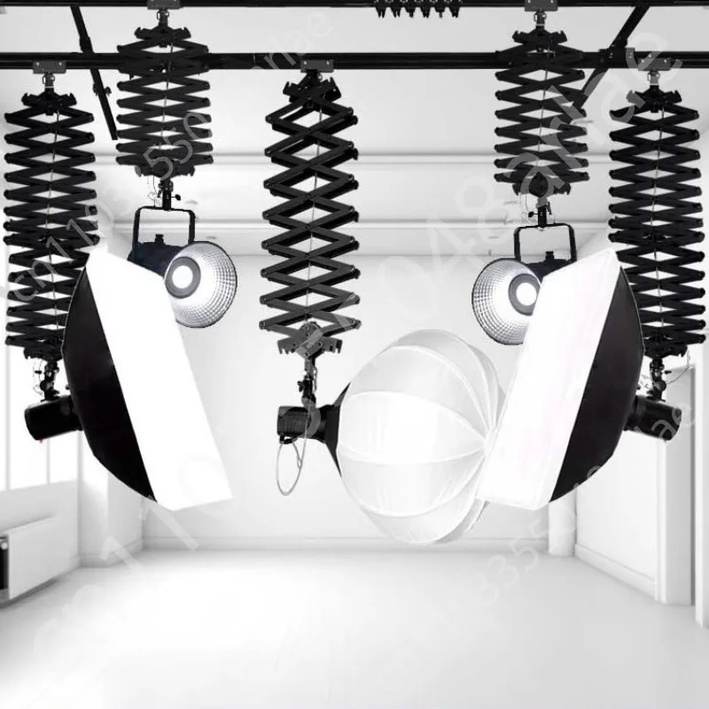 Photography lamp holder, flash telescopic instrument, studio softbox ceiling lamp hanger 2.2 meters telescopic instrument