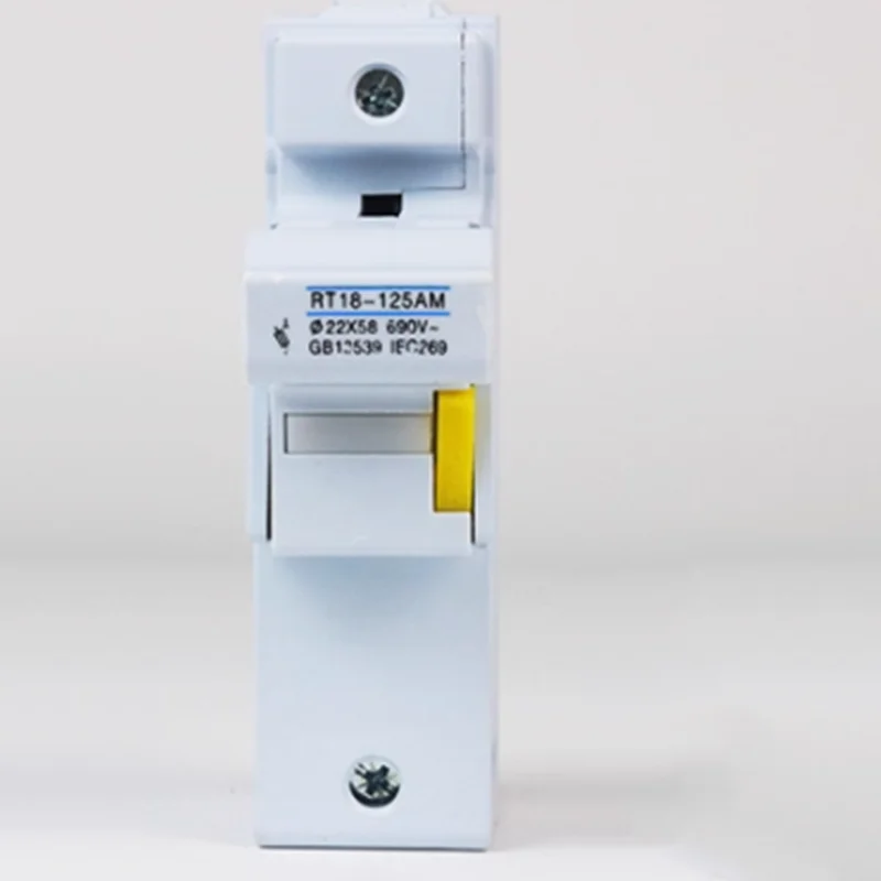 3P DIN rail RT18 RT18-125AM White Copper AC Fuse Holder 690V 125A Non-Indicating with Low Breaking Capacity