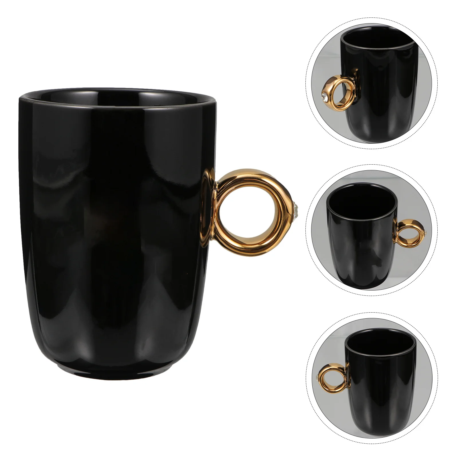 

1 шт., керамическая кружка с кольцом и ручкой для пары, фарфоровая чашка для воды, легкая подарочная коробка, подходящая кружка с кольцом для пары на День святого Валентина