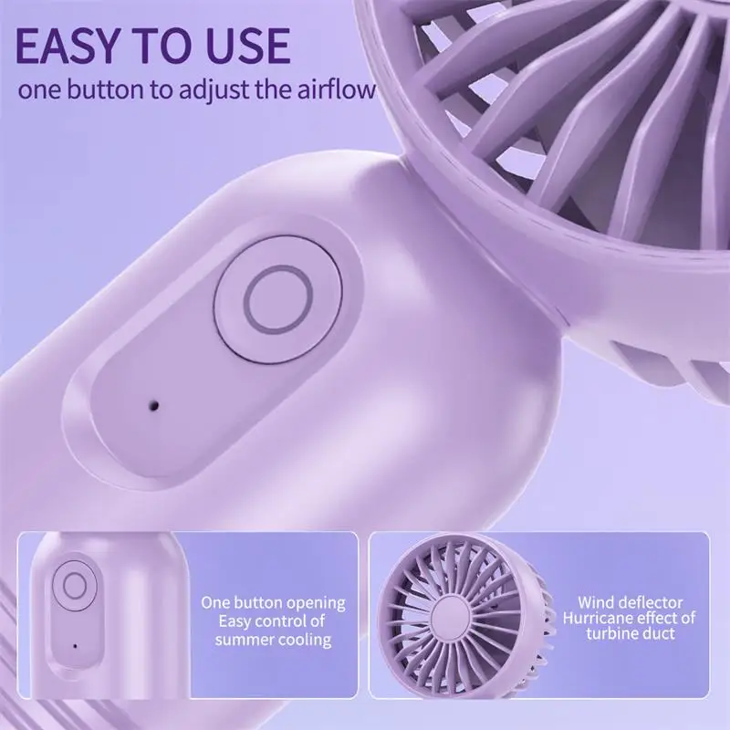 Ventilador de mão portátil, Multi-purpose, USB Recarregável, Mini ventilador para viagens ao ar livre, Camping, Ventiladores móveis universais