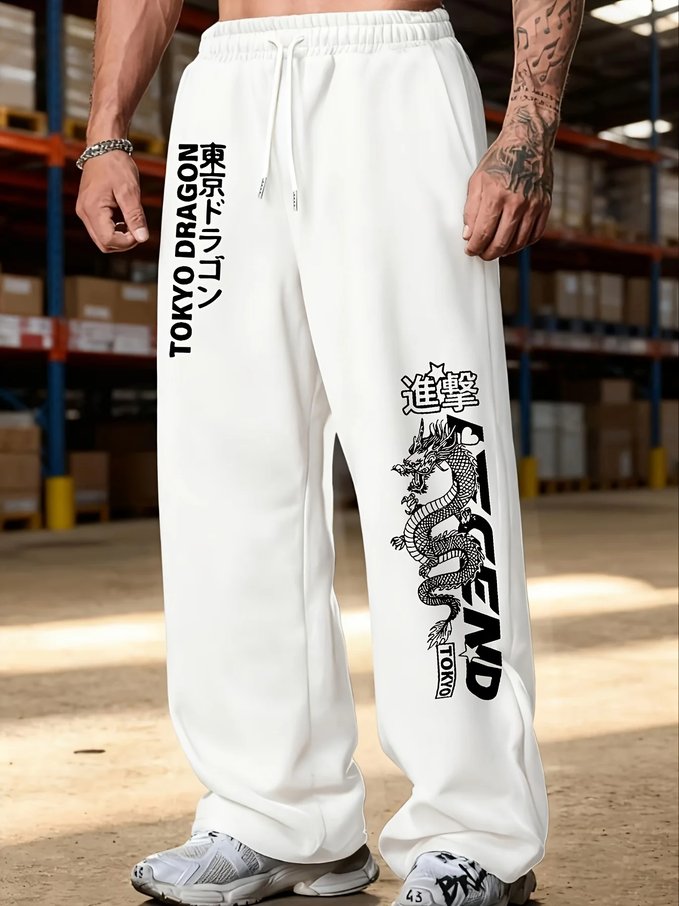 

Men's Versatile Solid Color Drawstring Loose Casual Sports Trousers, Spring and Autumn Men's Outdoor Home Casual Trousers