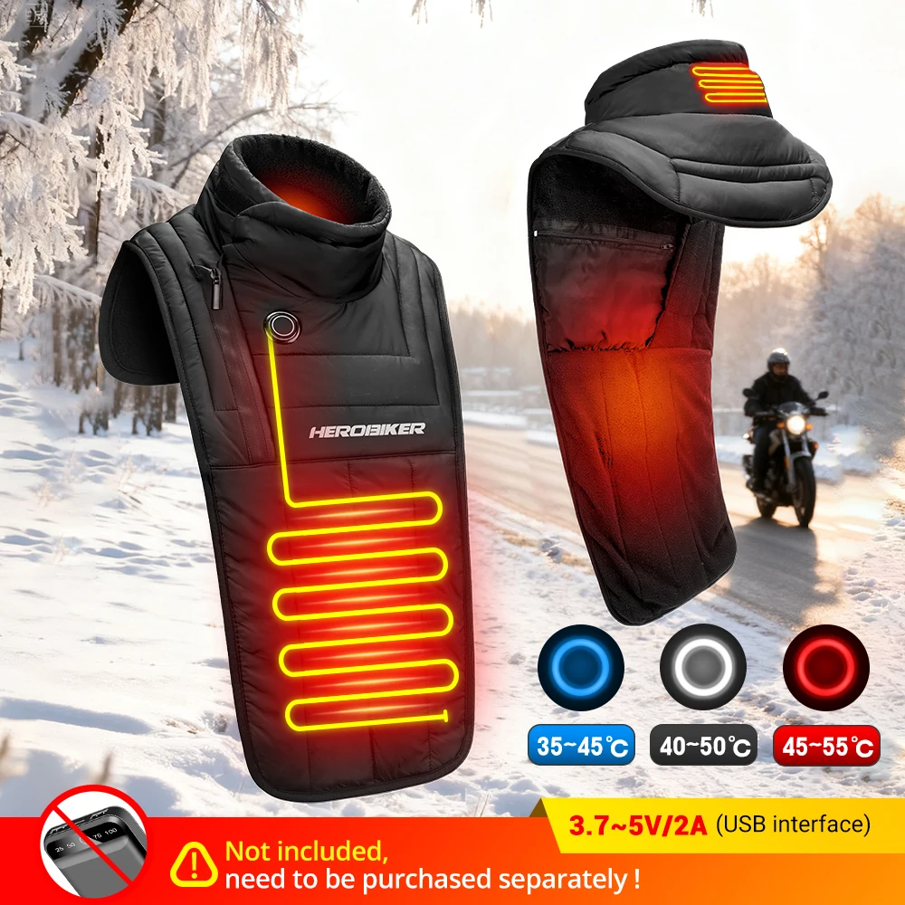 

Motorcycle Heated Scarf for Winter Windproof Neck Warmer Thermal Neck Guard USB Electric Heated Scarf for Outdoor Activities