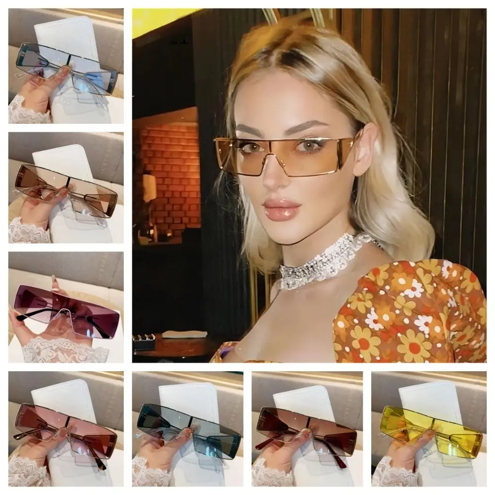 

Модные Y2K панк прямоугольные женские солнцезащитные очки ретро роскошные солнцезащитные очки с защитой от ультрафиолета металлические очки в золотой оправе