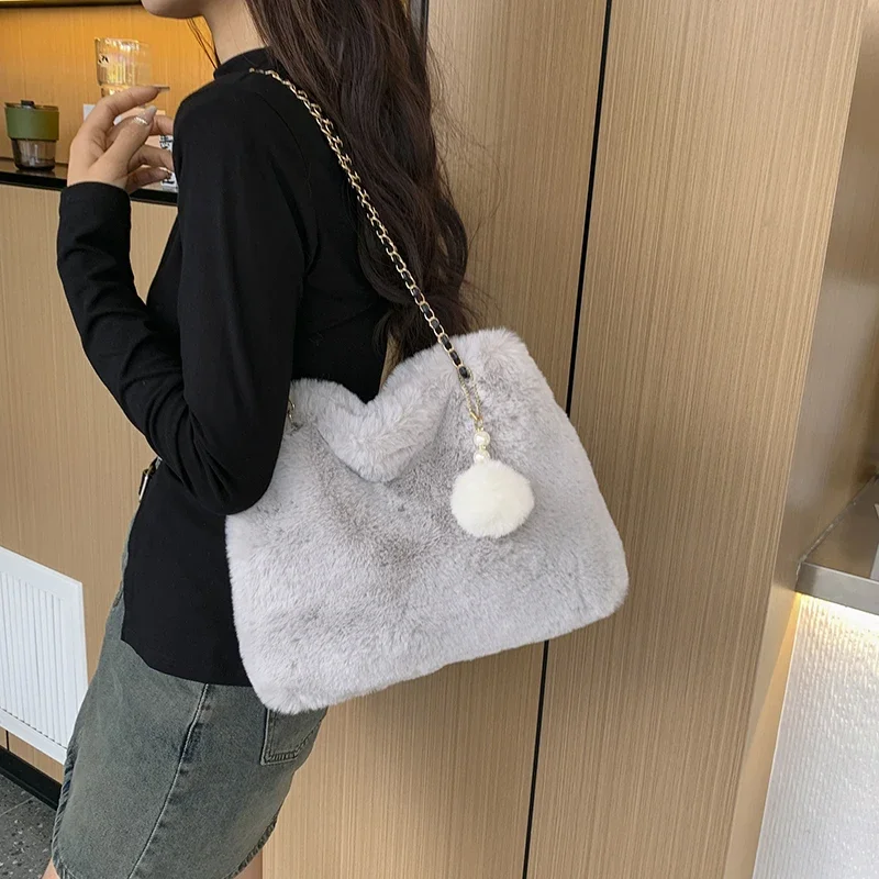 zipper Velvet Women's Shoulder Bags 2023 New Women's Bag Solid LuxurySimple and Versatile Crossbody Bag Fashion Shopping Bag