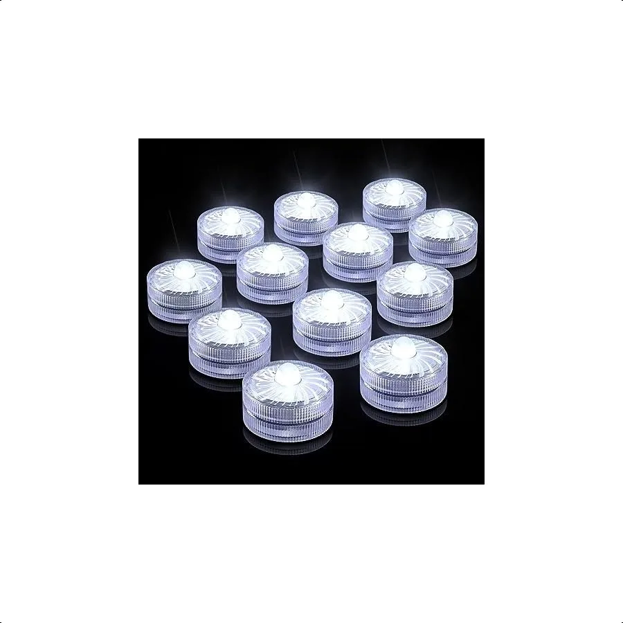

Submersible LED LightWhite Small LED Light 100 Hours Waterproof Flameless Led Lights Battery Powered for Wedding Home Vase Fest