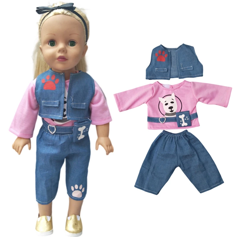 18 Inch Girl Doll Clothes Flamingo Unicorn Cactus Alpaca Frog Pajamas for American Doll Suit Set 43cm Baby Doll Oufit