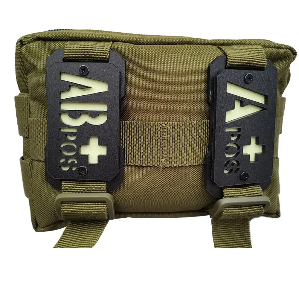 Snap-on fixed patch Blood Type A+ B+ AB+ O+ Backpack Luminous Identification Tactical Molle Mounted Plastic Accessory Rucksack