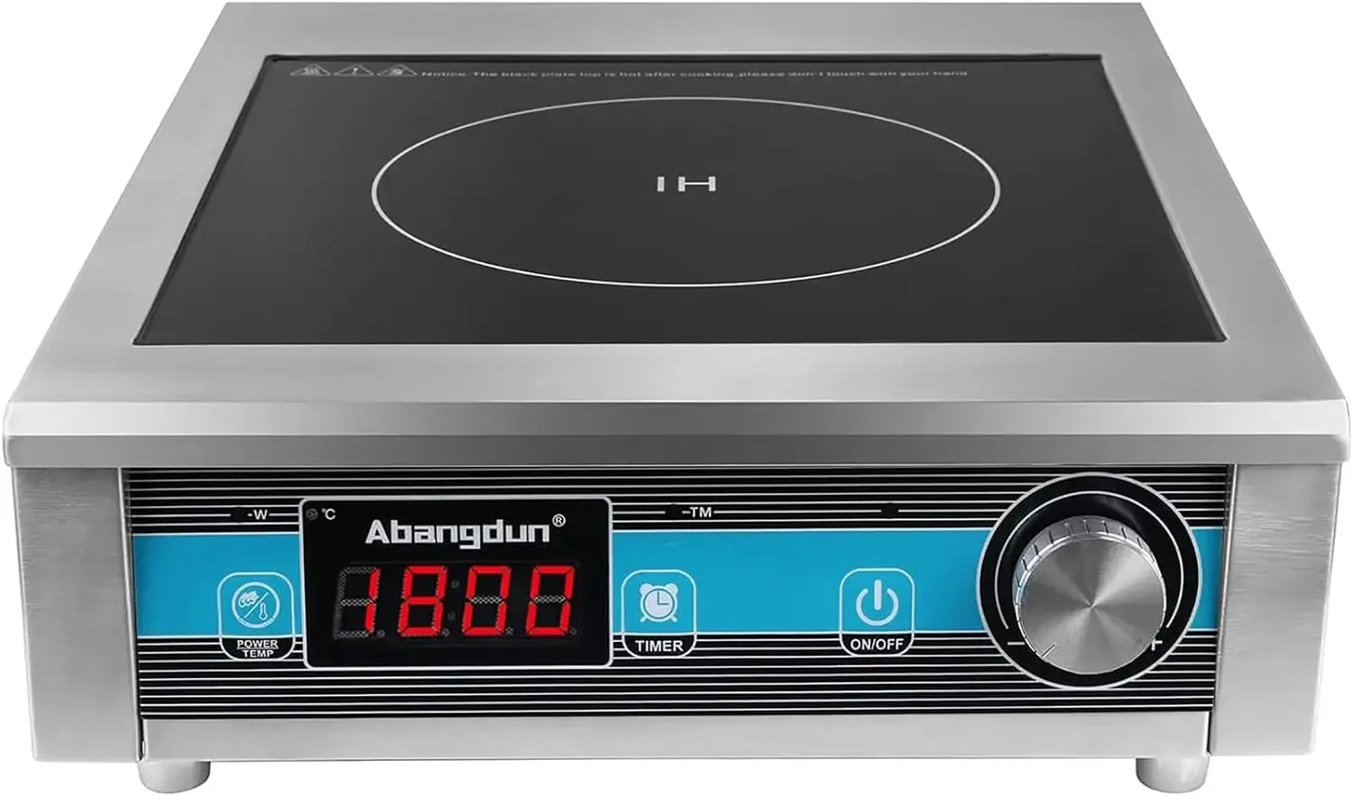 Countertop Burner 1800 W /120V Commercial Induction Cooktop 9 Inch Heating Coil Hot Plate Even Heating at each power level