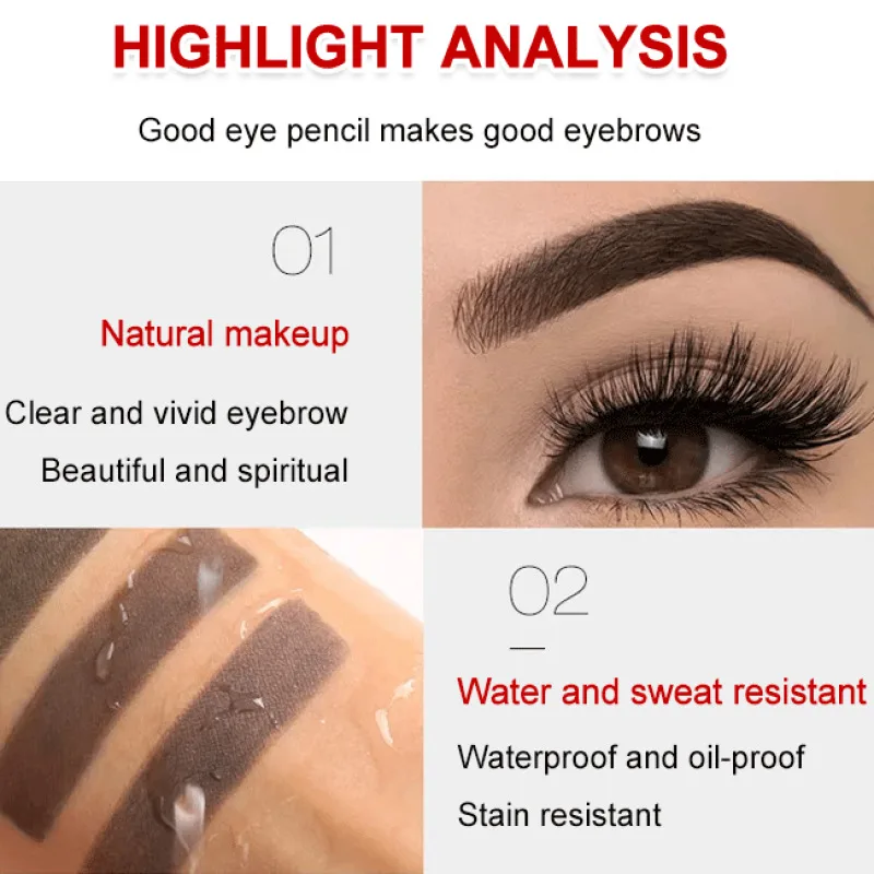 1Pcs Eyebrow Pencil Rotatable Eyebrow Enhancer Long Lasting Makeup Pencil Eye Waterproof Eyebrow Brush Makeup Cosmetic Tool