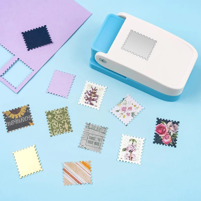 Fromthenon Stamp Making DIY Craft Embosser Puncher Postage Stamp Photo Decoration Craft Paper Punch Tool Stationery Supplies