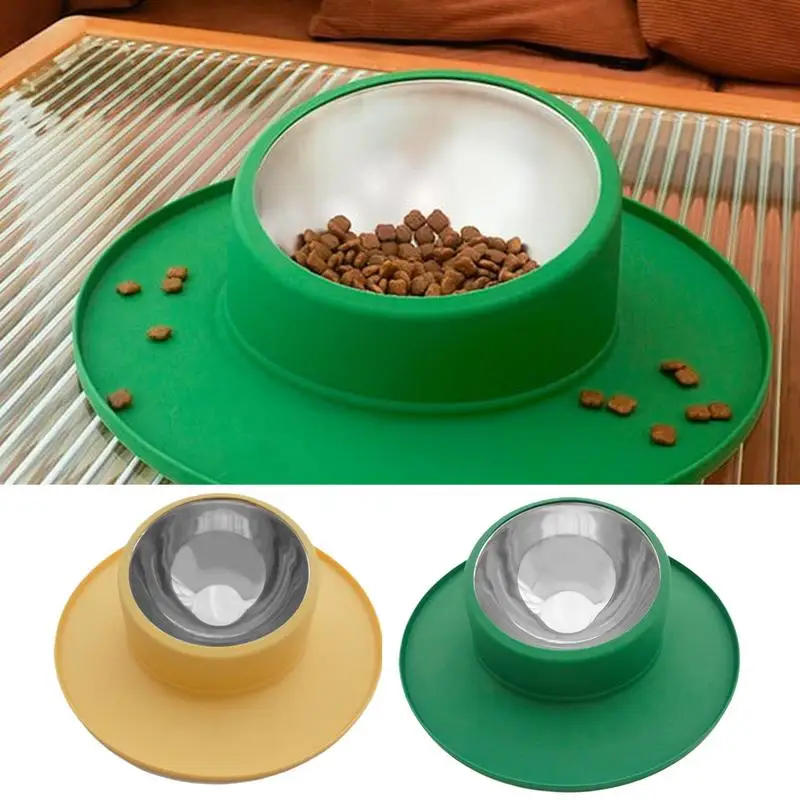 Non Tip Pet Bowl Puppy Drinking Bowl Silicone Stainless Steel Non-Skid Water And Food Bowl For Pets Puppy