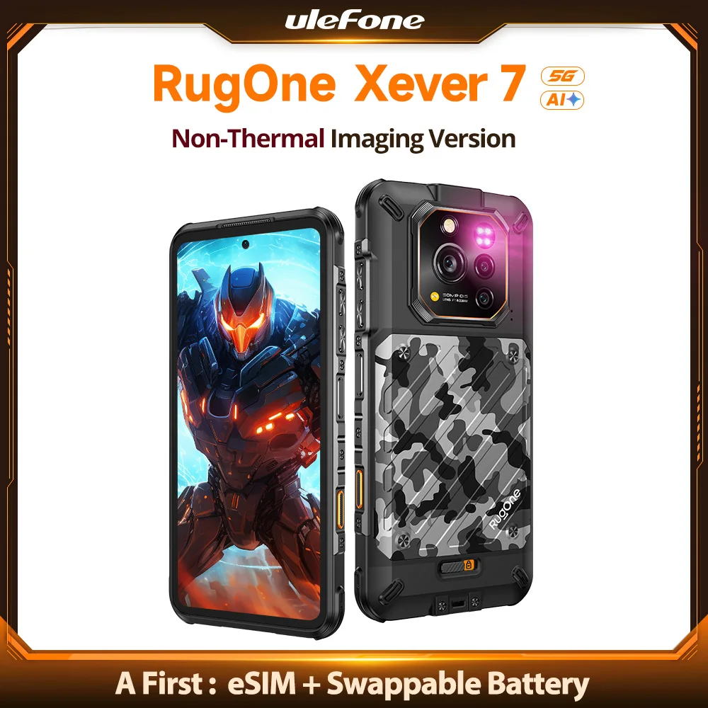 RugOne Xever 7 5G 頑丈な携帯電話 Android 15 スマートフォン 512GB