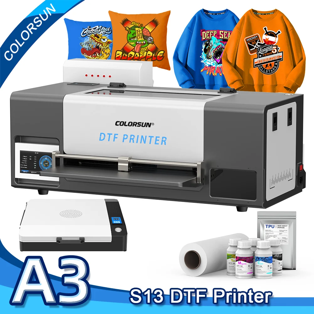 

Colorsun A3 DTF Printer XP600 Impresora A3 DTF Printing Machine Direct to Film A3 DTF Printers For T-Shirt Hoodies All Fabric
