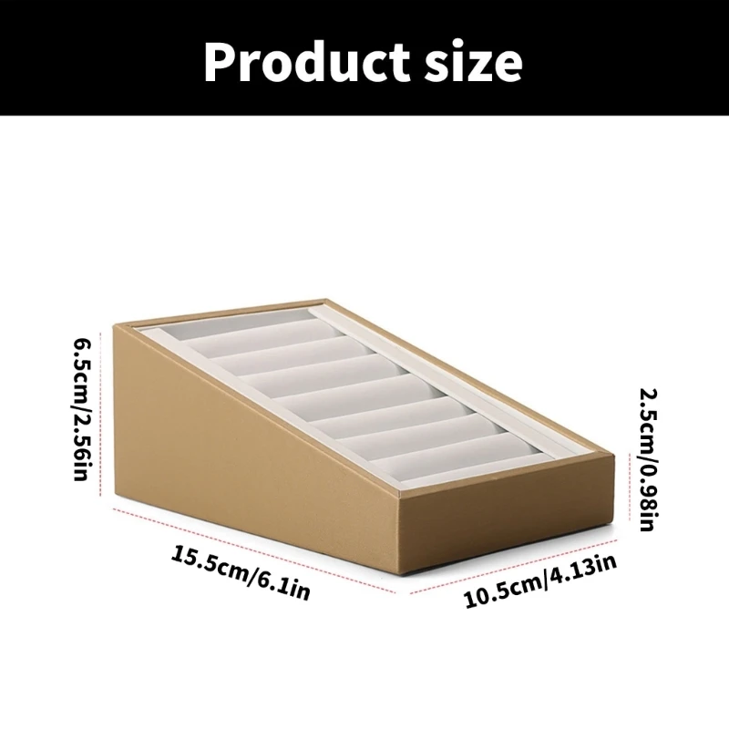 Sturdy PU Leather Jewelry Display Tray Sturdy PU Leather Jewelry Holder 7 Slots Stand for Rings Earrings and Bracelets