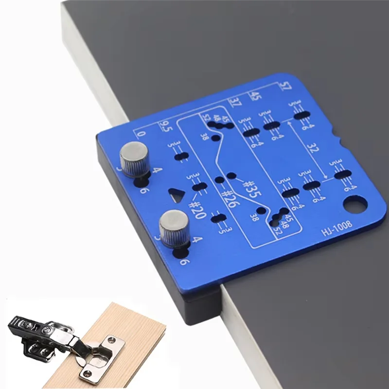ABZS Aluminium Boor Gids Locator 35Mm Scharnier Jig Deur Kast Verborgen Scharnier Gat Template Tool