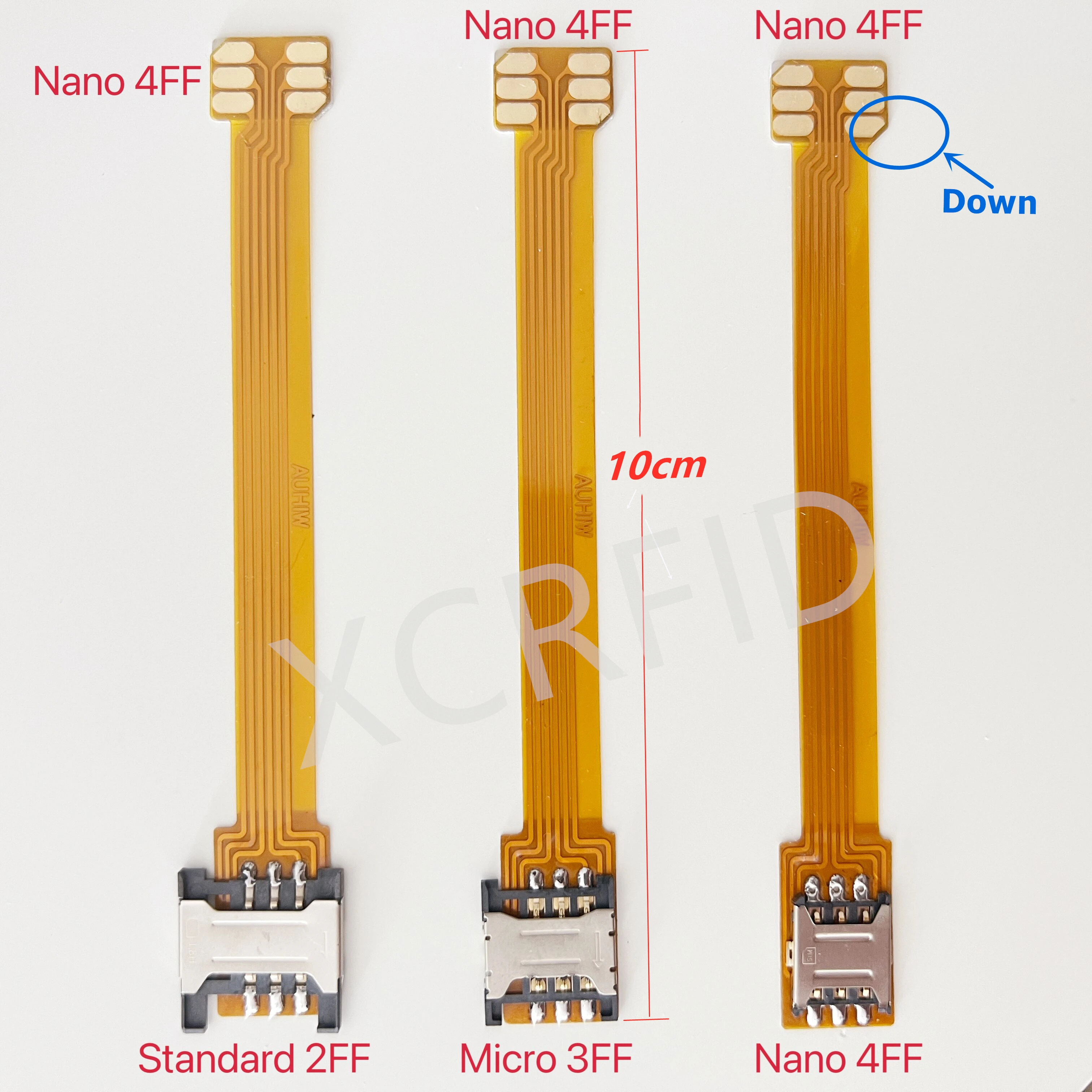 Convertidor de tarjeta Sim 2FF Micro 3FF Nano 4FF a Vertical Nano 4FF, adaptador de tarjeta Sim Usim, cable fpc de conversión