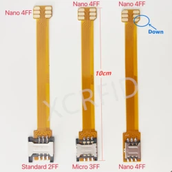 Sim kart 2FF mikro 3FF Nano 4FF dönüştürücü dikey Nano 4FF Sim Usim kart adaptörü dönüşüm fpc kablosu
