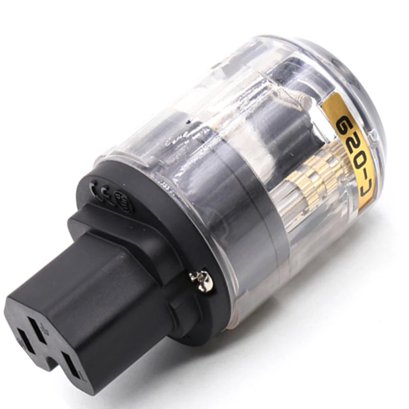 2 szt. C-029 żeńska wtyczka zasilania, HIFI Audio Grade mosiężna pozłacana wtyczka żeńska IEC, gniazdo złącza żeńskie, 15A 120V IEC C15