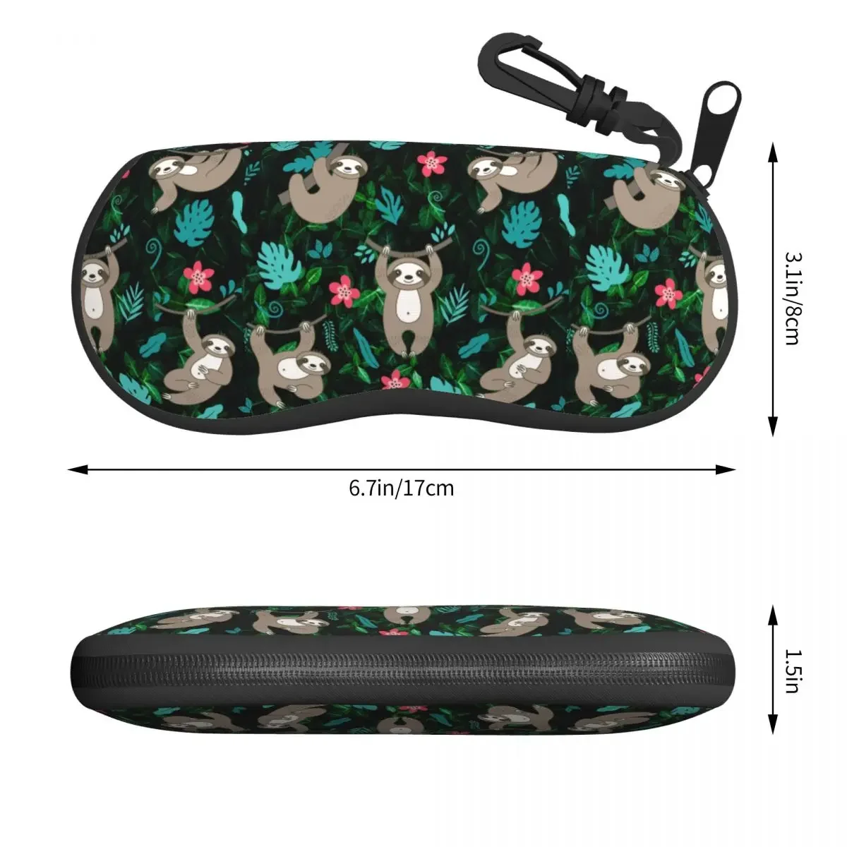 Custom Adorable Sloths Pattern Shell Glasses Case Unisex Cool Kawaii Lazy Animal Eyeglasses Case Sunglasses Protector Box