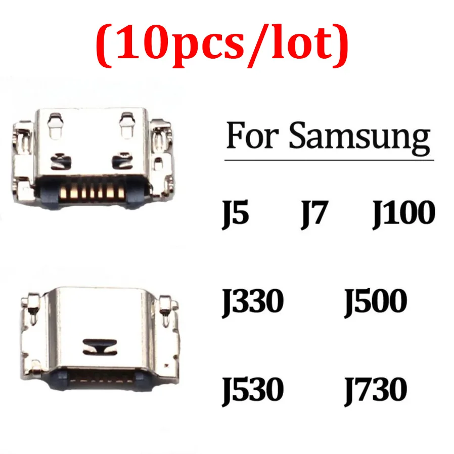 10Pcs/Lot, Micro Mini USB jack socket connector charger Charging Port For Samsung J1 J2 Pro J5 J7 J330 J530 J730 J1 J100 J500