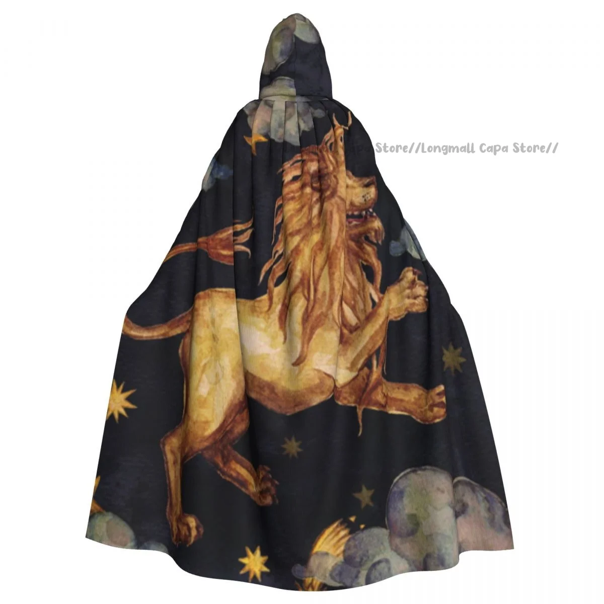 Zodiac Leo Cloak Hooded Cosplay Costume Halloween Adult Long Party Cape