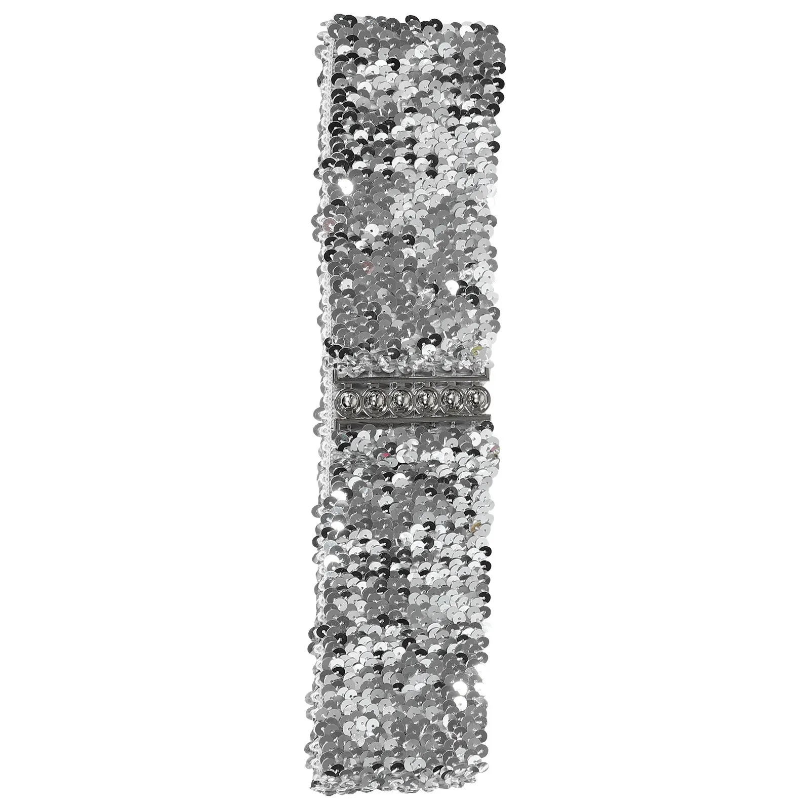 幅広のスパンコール付きウエストバンドベルト、伸縮性のあるキラキラしたシンチ、女性用、70年代、80年代、ディスコパーティー、チアリーダー、グリッターバックルウエスト