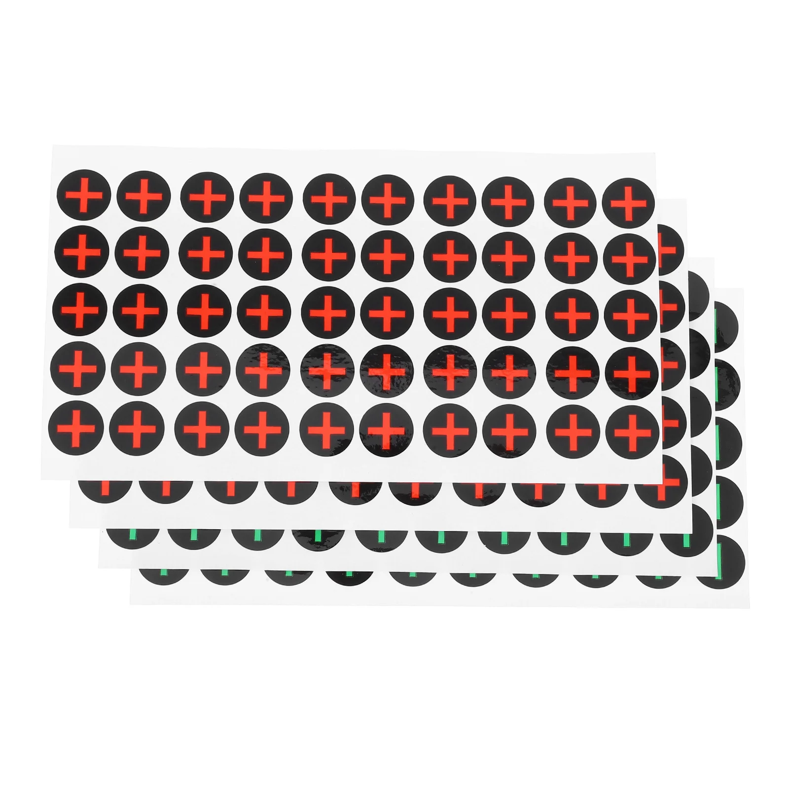 4 Sheets Polarity Label Stickers Waterproof Self Adhesive For Electric Box Machinery Panel Equipment Safety Warning