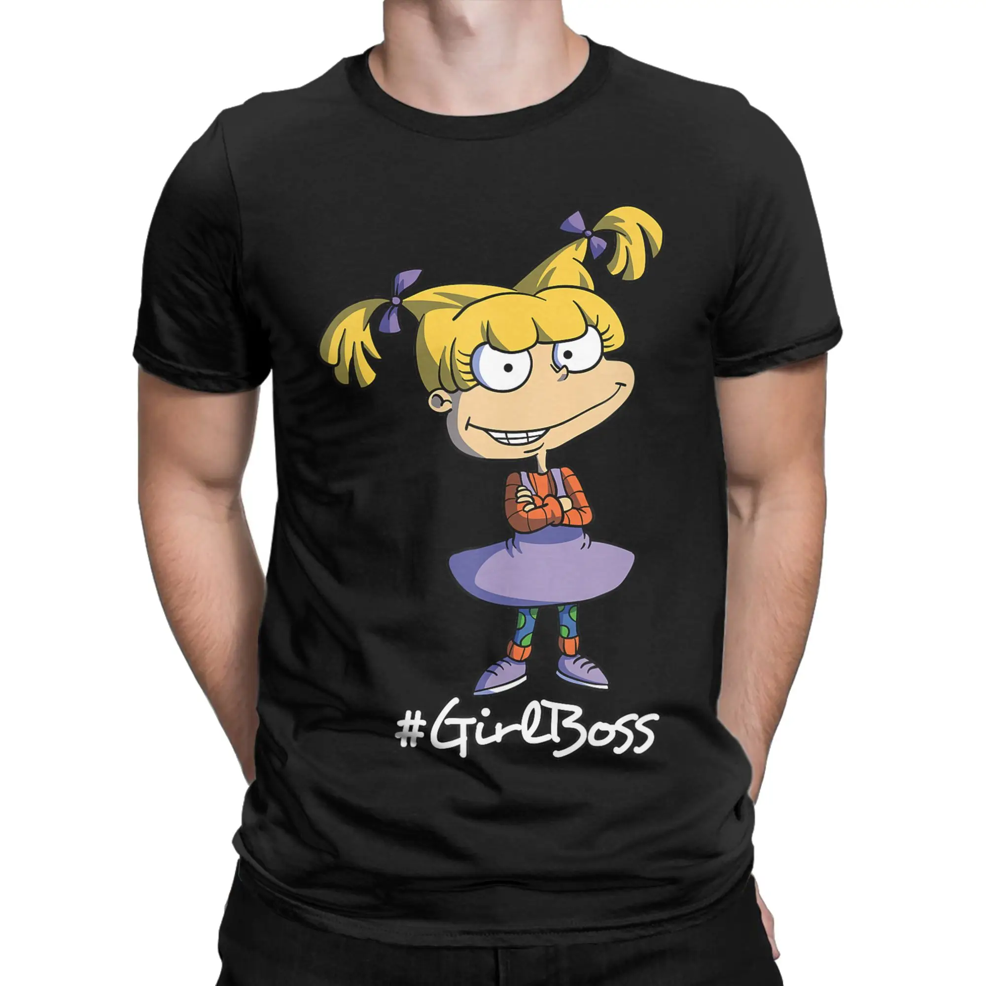Angelica Pickles Girl Funny 100% Cotton T-Shirt R-Rugrats Tees Tops For Men