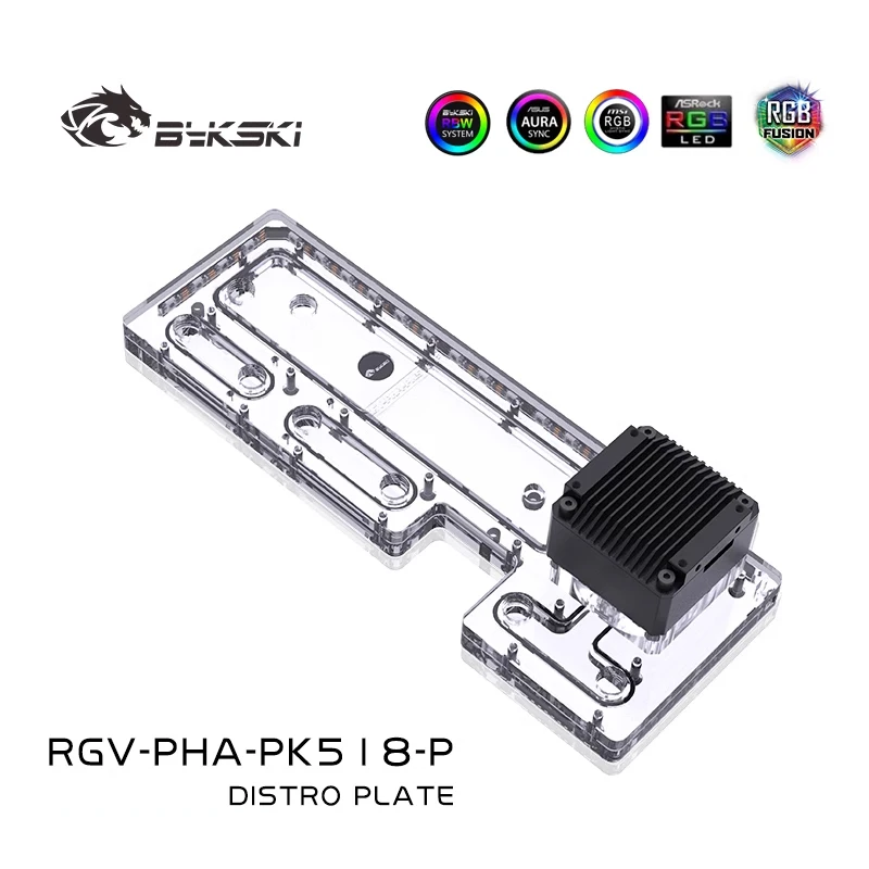 BYKSKI RGV-PHA-PK518-P يستخدم حل قناة المياه للوحة الأكريليك لعلبة Phanteks PK518(Evolv X) / أكريليك عالي الشفافية