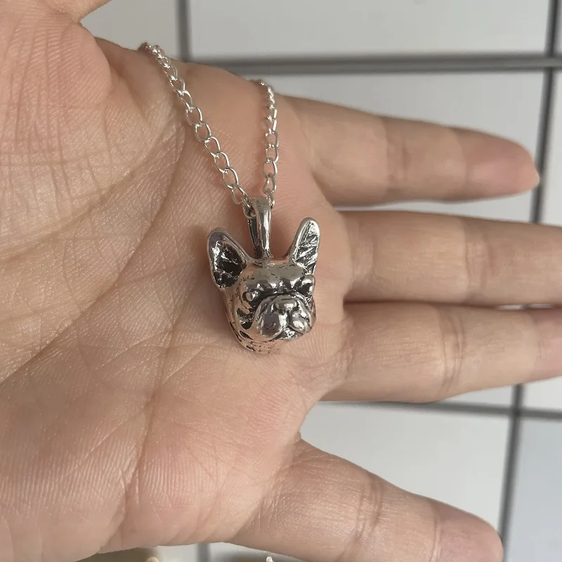 Environmentally friendly materials, retro hippies, French bulldog necklace, punk, French bulldog jewelry, simulation, pet gift