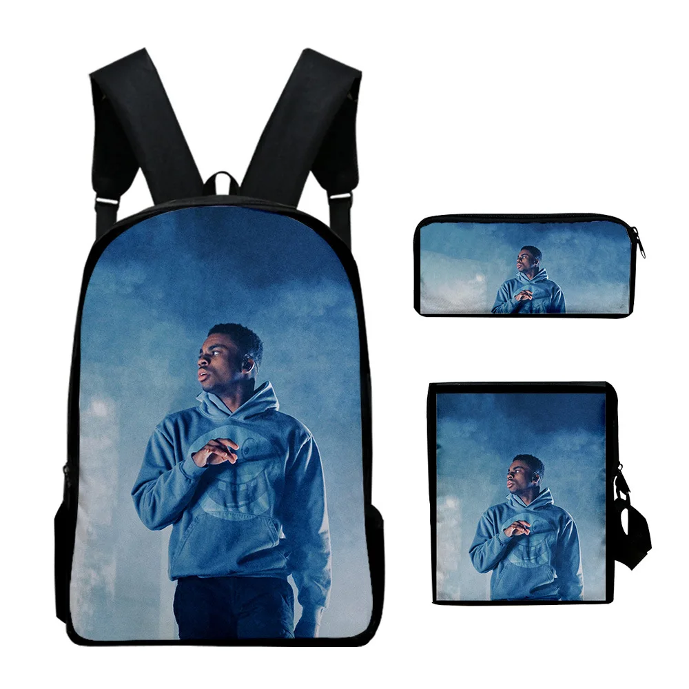 Classic Popular vince staples 3D Print 3pcs/Set pupil School Bags Laptop Daypack Backpack Inclined shoulder bag Pencil Case