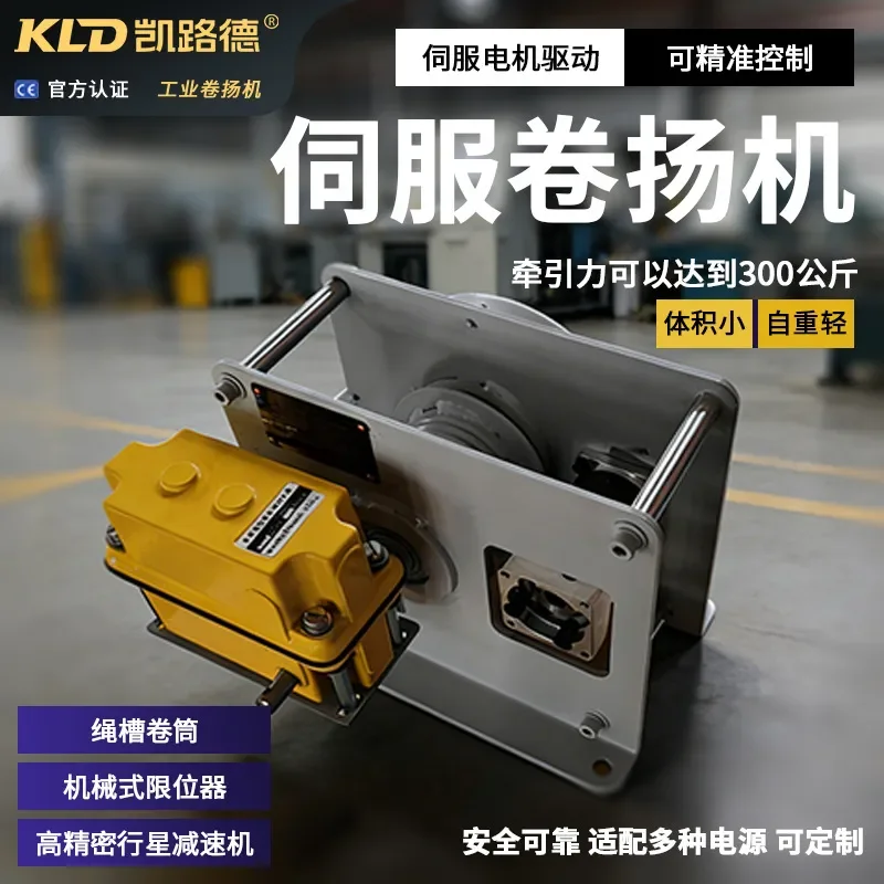 For 300KG Servo Hoist Planetary Gear Reducer Drive Lightweight Rope Groove Reel Design Customizable Electric Lifting Tool for