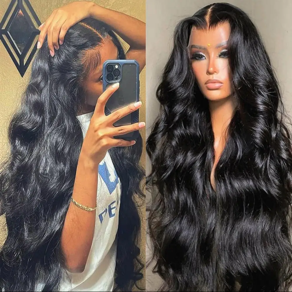 

13x4 13x6 42 Inch 5x5 Lace Closure Wig Gluless Transparent Human Hair Lace Frontal Wig Sale 220 Density Body Wave Lace Front Wig