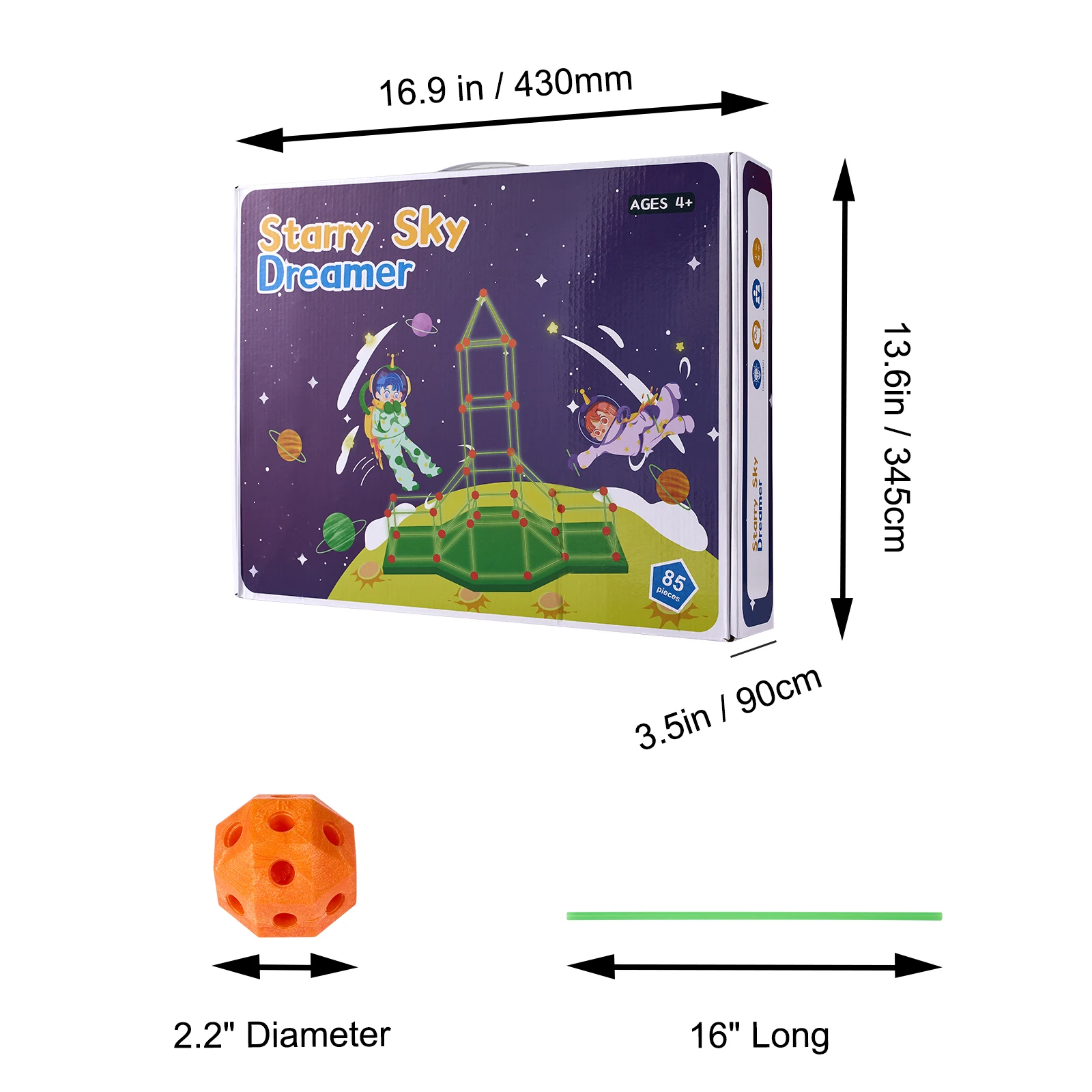 Tent Fort Building Kit For Kids Glow In The Dark STEM Construction Toy 85P