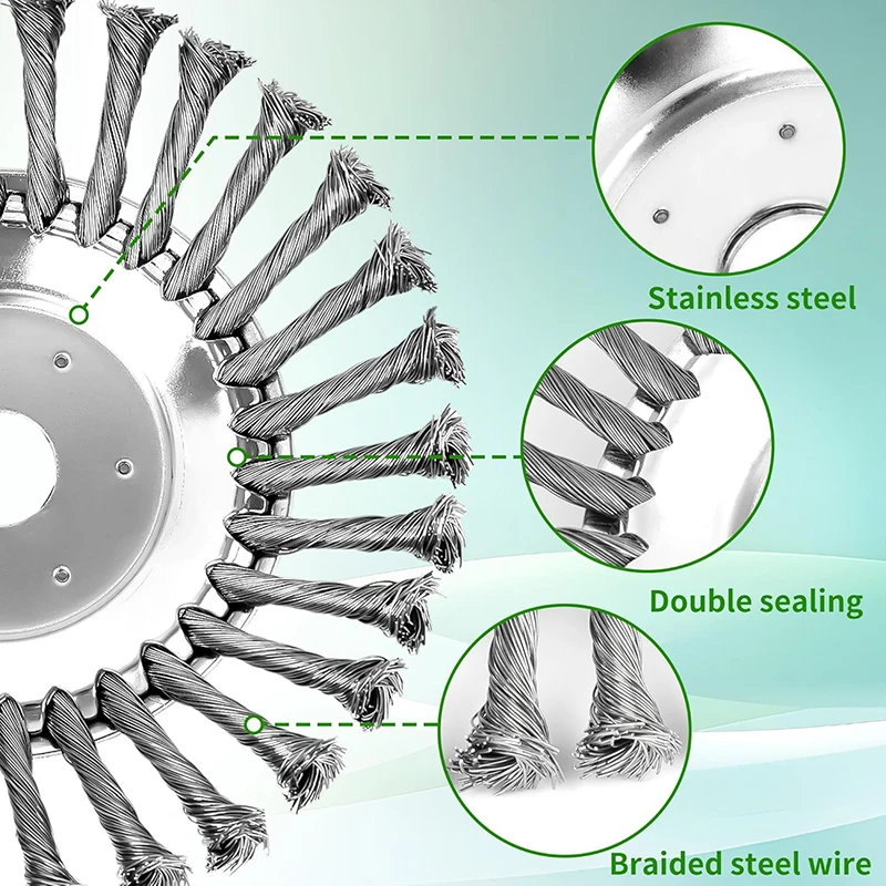 6/8 Zoll Stahldraht Rotary Freischneider Trimmer Kopf Unkraut Klingenschneider, Garten Rasenmäher, Moos Gras Rostentfernung