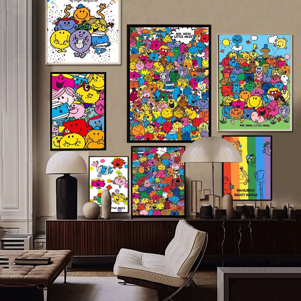 Children M-Mr Men L-Little Miss Banner Vintage Posters Sticky Vintage Room Home Bar Cafe Decor Kawaii Room Decor