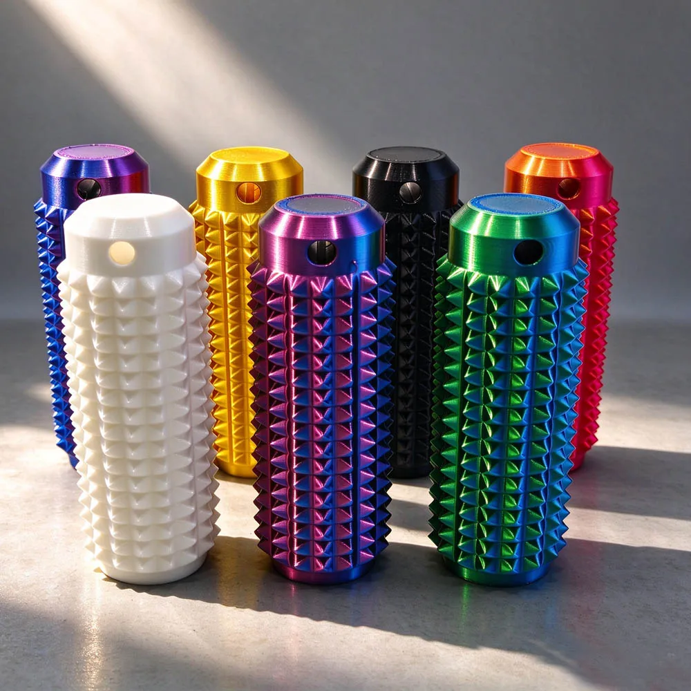4 PCS Spikey Fidget Keychain 3D Printed Pain Stim Sensory Toy Tactile Massage Key Ring ADHD Anxiety Stress Relief Portable Gifts
