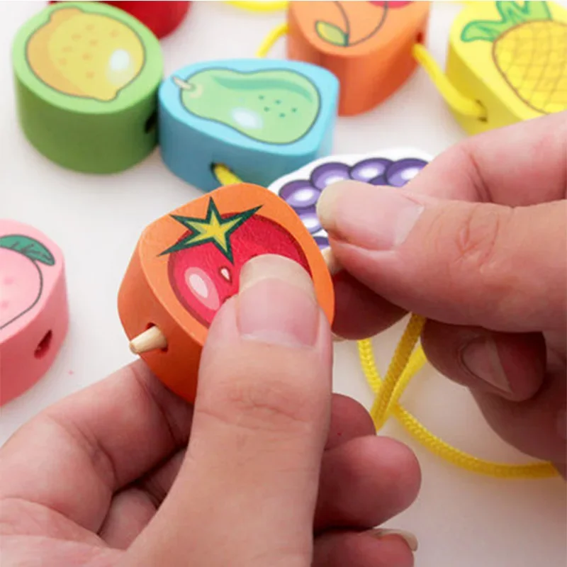 Multi-functional Baby Wooden wisdom house DIY String fruit Beads Arithmetic abacus set Wood Math Counting Building Block game