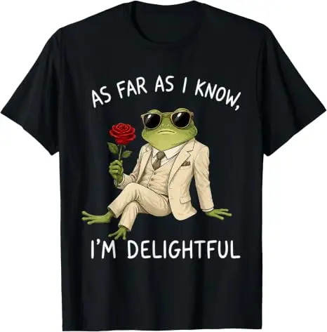 Soweit ich weiß, bin ich ein entzückender Frosch – Sarkastisches Humor-T-Shirt, Y2k-Persönlichkeits-Witz-T-Shirt, unbeholfener Frosch, ästhetische Kleidung, Geschenk – Detail 10