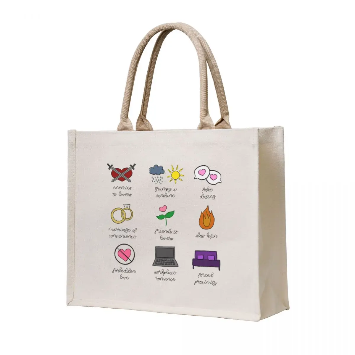 

Book Tropes Tote Bag Large bags for women custom tote bag reusable grocery bags