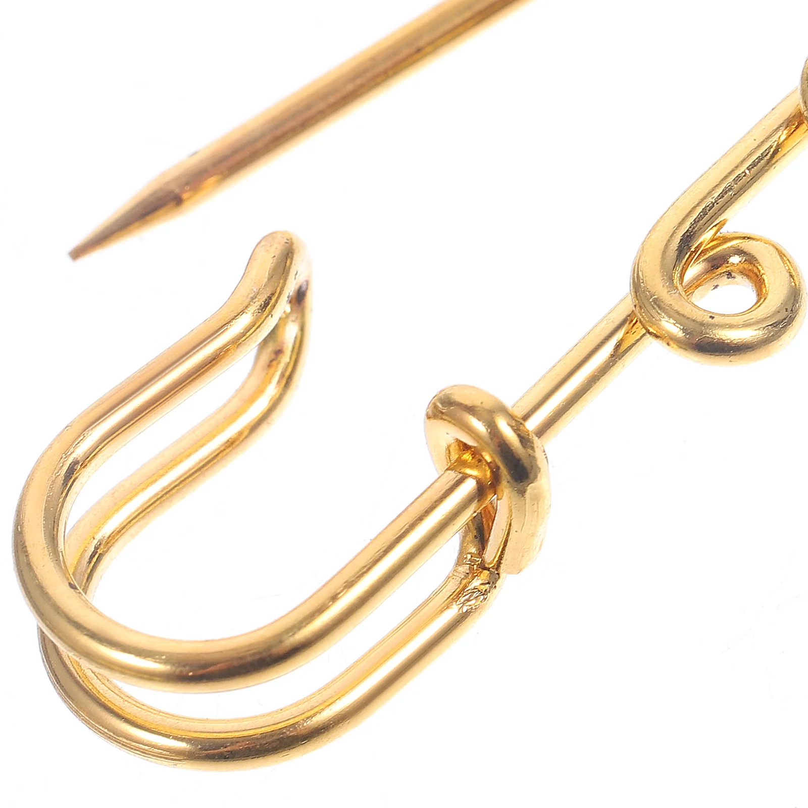 50 Pcs Jewlery 3-Hole Safety Pin DIY Clothes Alloy Brooch Pins Jewelry Golden Decorative