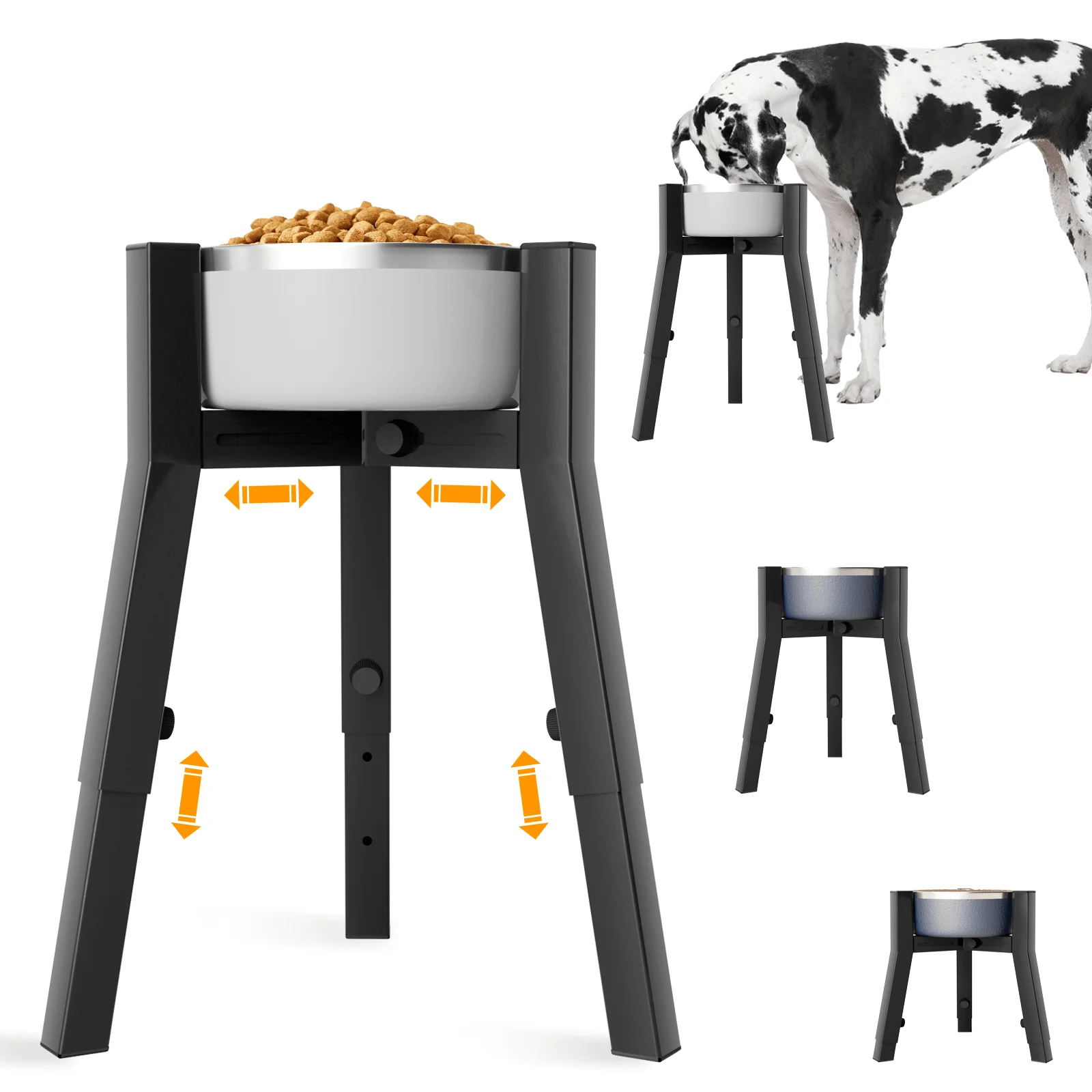 Raised Dog Bowl Stand for Medium & Large & Extra Large Dogs,Metal Tall Dog Food Stand,Adjustable Wide 7-11\