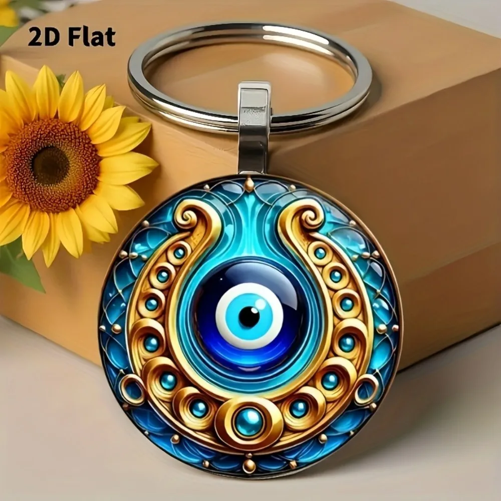 1pc Lucky Evil Eye Keychain Blue CardBag Car/Home Decor Anniv Party Biz Gift Mothers Day for mom/Wedding Favors