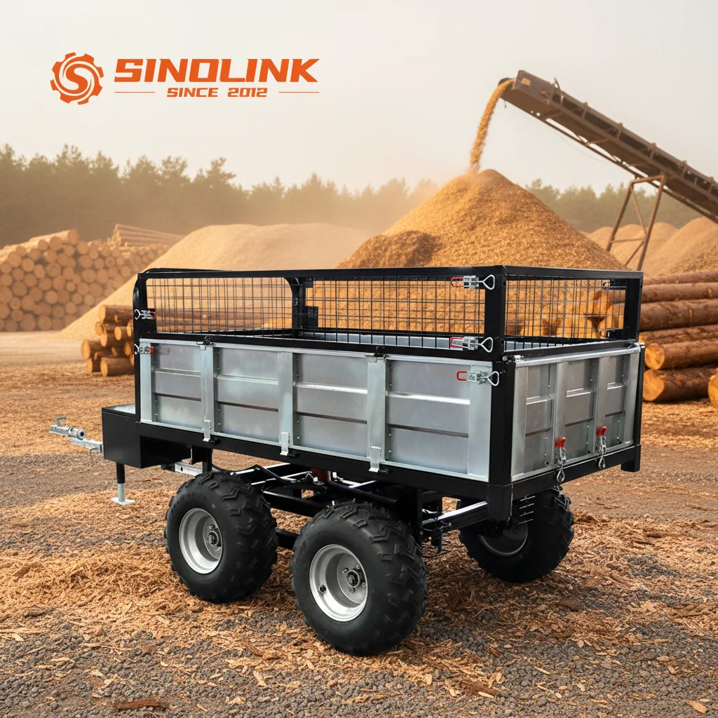 

Hydraulic Tipping Steel ATV Dump Trailer 1000KG Capacity Quick Latch Release & Detachable Sides