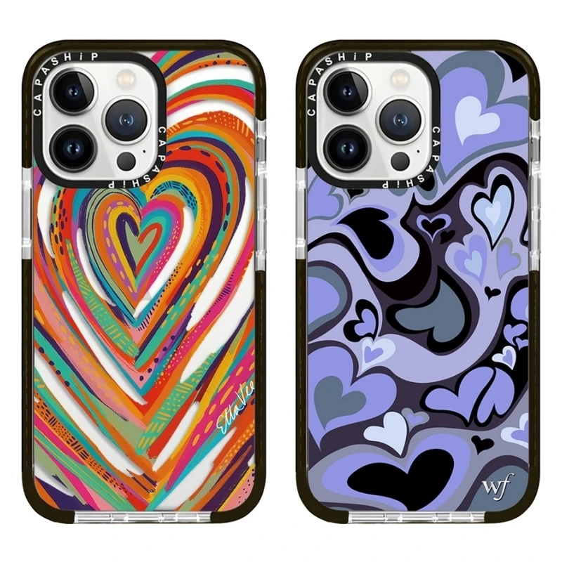 Trendy Multicolor Twisted Heart Vortex Case For iPhone 16 15 14 13 12 11 Pro X XS XR Max 7 8 Plus Soft TPU Shockproof Back Cover