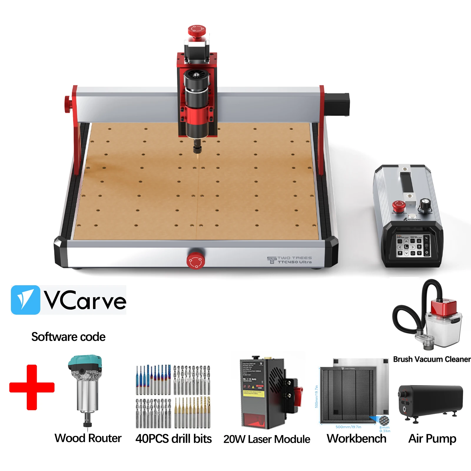 Twotree TTC450 Ultra CNC Engraving Machine 500W Spindle Motor