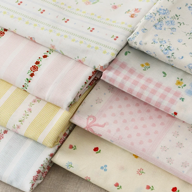 Tela estampada de algodón puro de estilo Rural para coser vestidos, ropa para el hogar, ropa para niños, tela decorativa, telas DIY hechas a mano