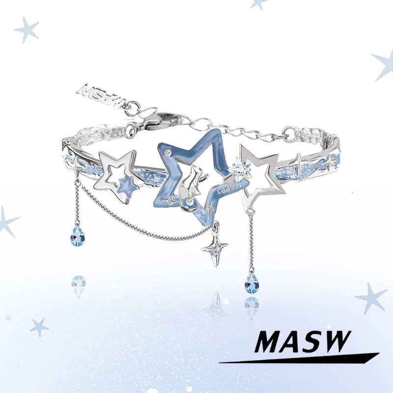 

MASW Original Design Cute Cartoon Star Cat Bracelet For Women Party Gifts Sweet Jewelry Delicate Hot Selling Accessoriesa