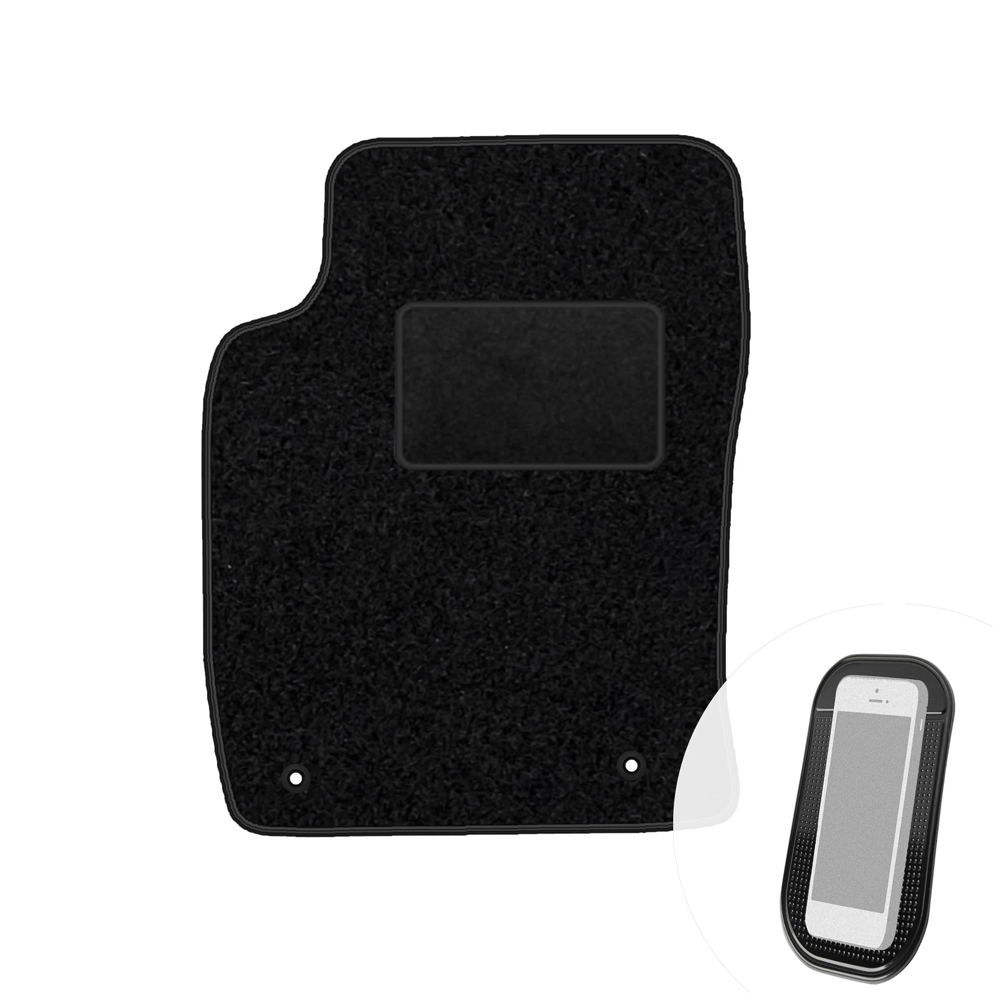 Zwarte veloursmat voor de bestuurdersstoel, geschikt voor Citroën Xsara Picasso, bouwjaar 2000-2012.